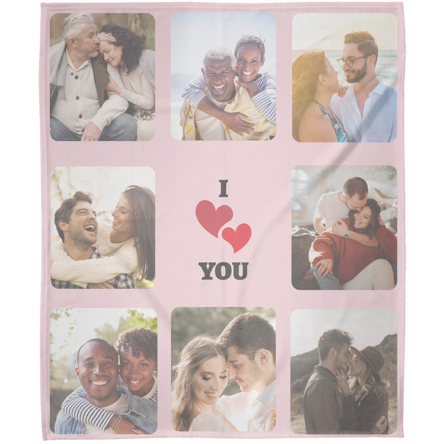 Personalized 8 Photo Memory Blanket With Text - Artic Fleece