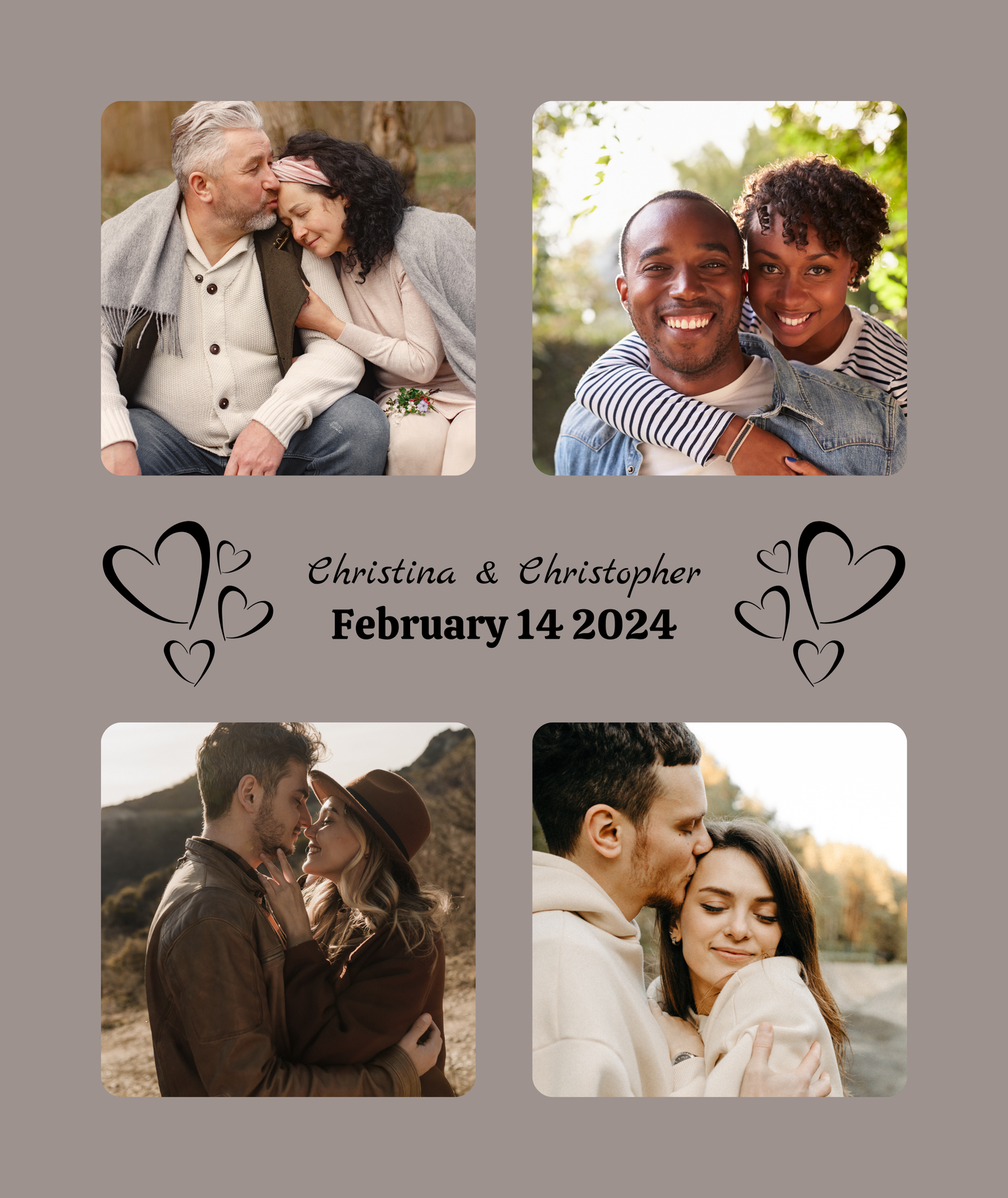 Personalized 4 Photo memory Blanket With Text - Artic Fleece