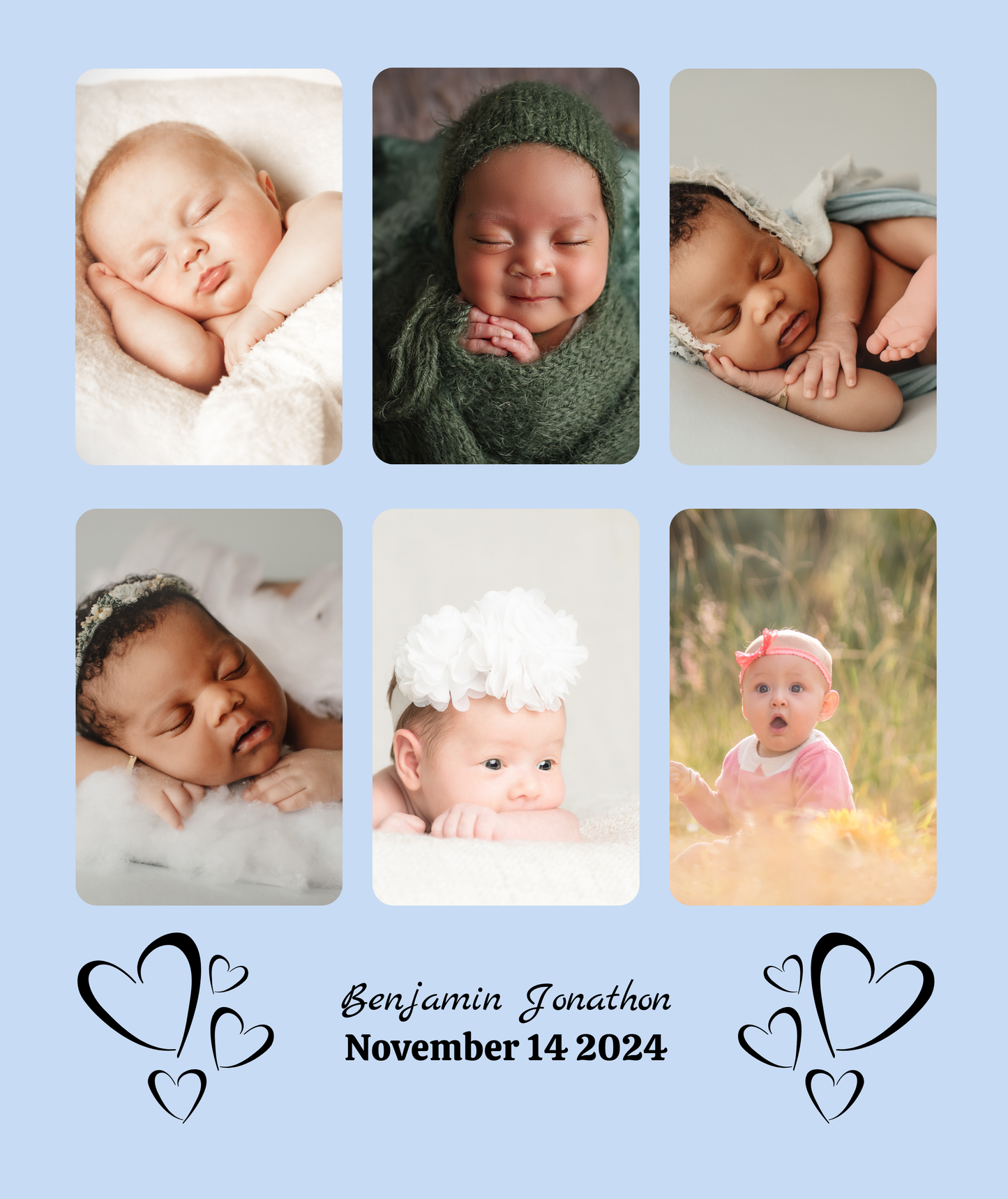 Personalized 6 Photos Memory Blanket With Text - Premium Fluffy Sherpa Back