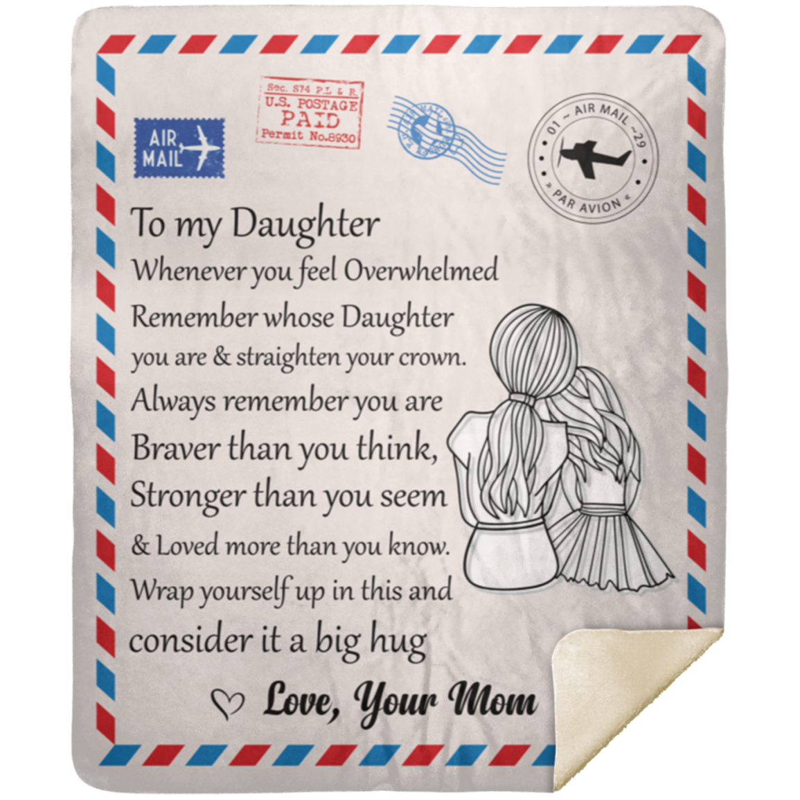 To My Daughter Airmail Blanket