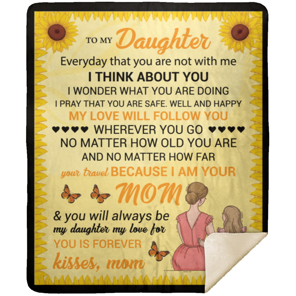 To My Daughter Yellow Sunflower Blanket