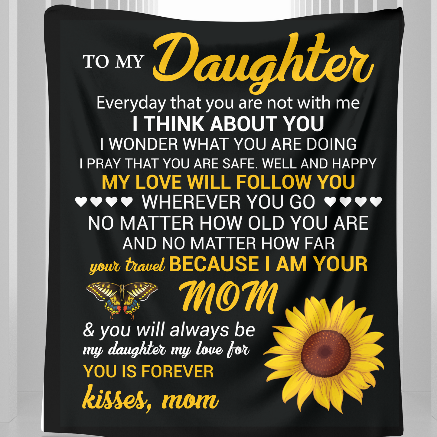 To my daughter from mom black sunflower