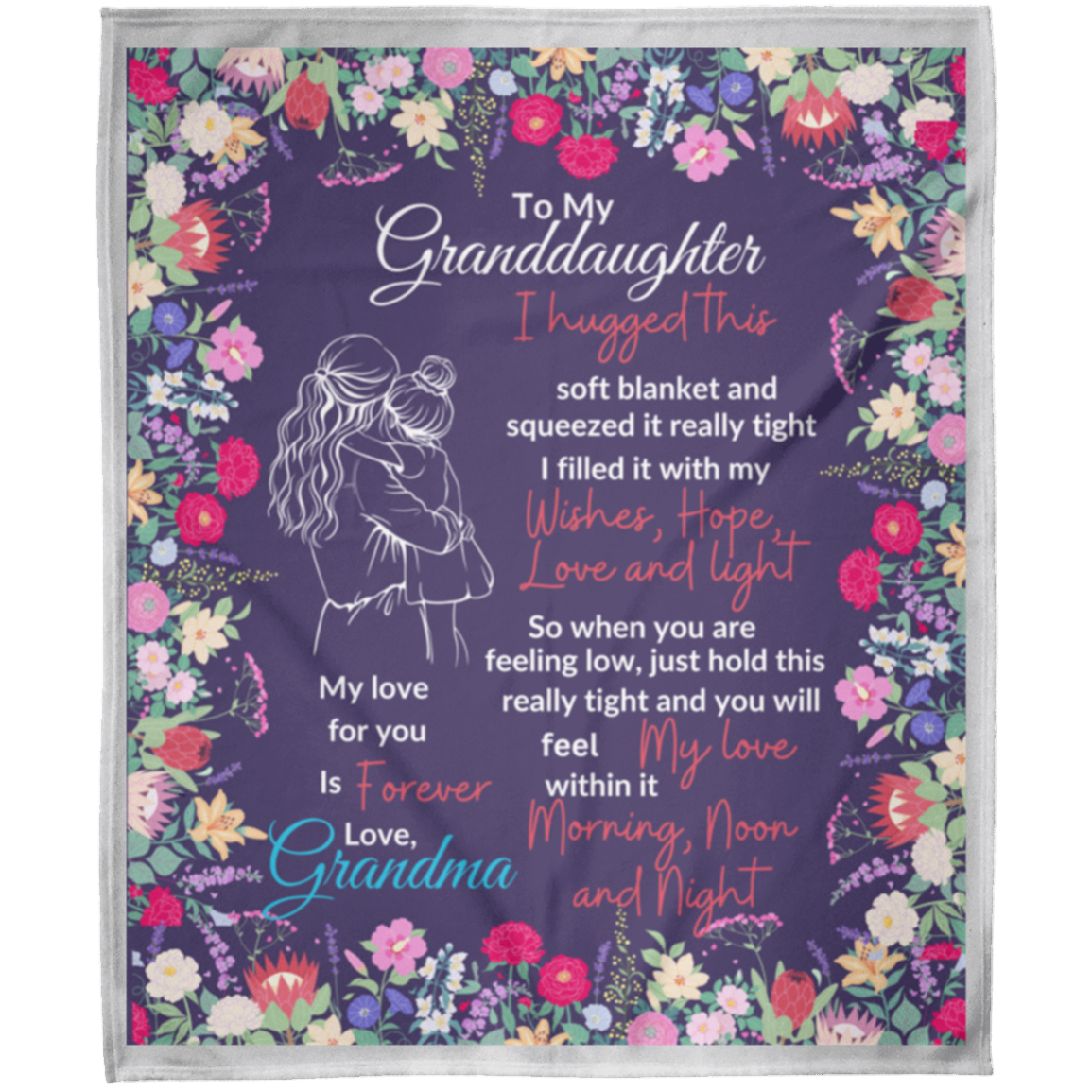 To My Granddaughter Love Grandma Blanket