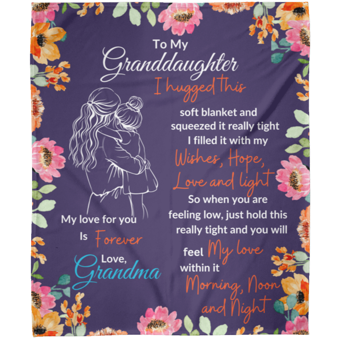 To My Granddaughter Love Grandma Blanket