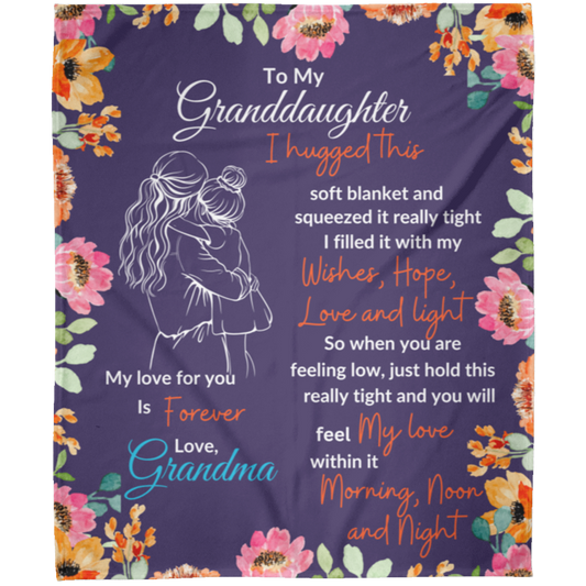 To My Granddaughter Love Grandma Blanket