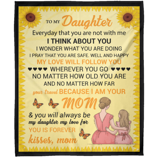 To My Daughter Yellow Sunflower Blanket