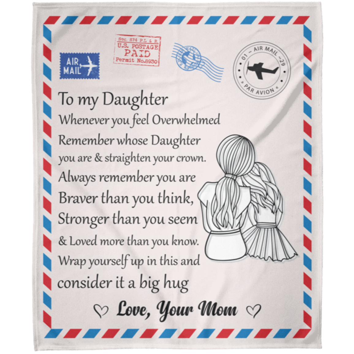 To My Daughter Airmail Blanket