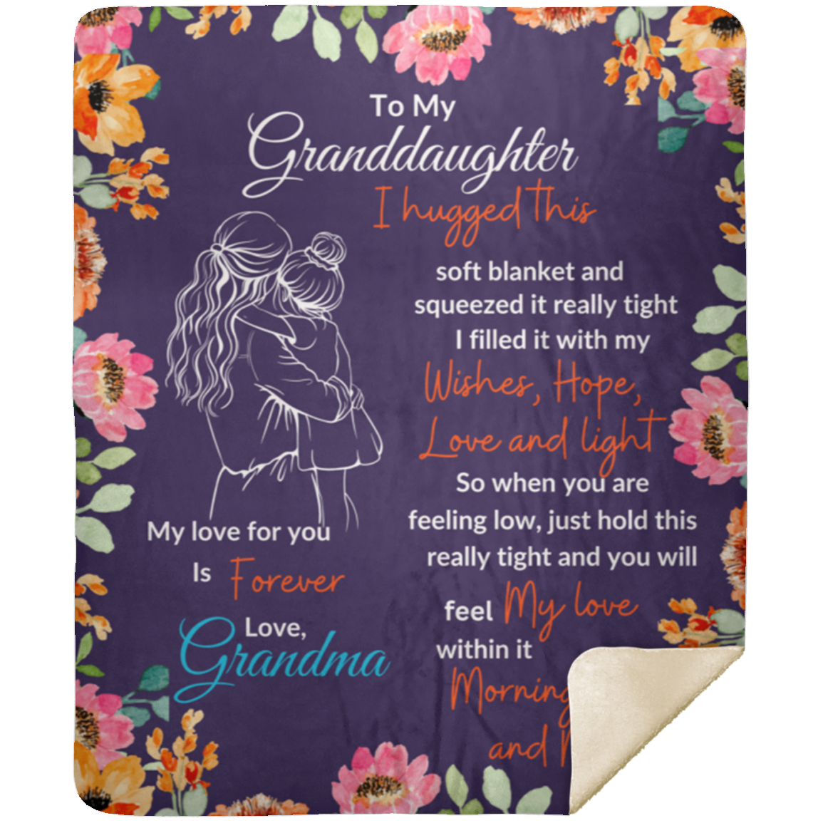 To My Granddaughter Love Grandma Blanket