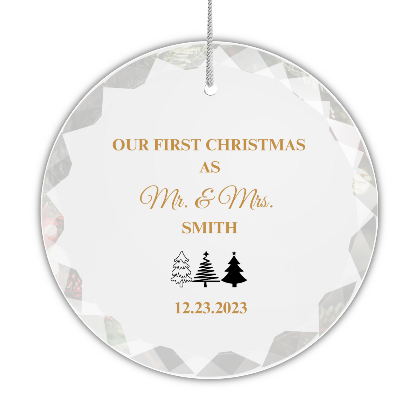 Our 1st Christmas As Mr. & Mrs. Glass Premium Ornament With Gift Box