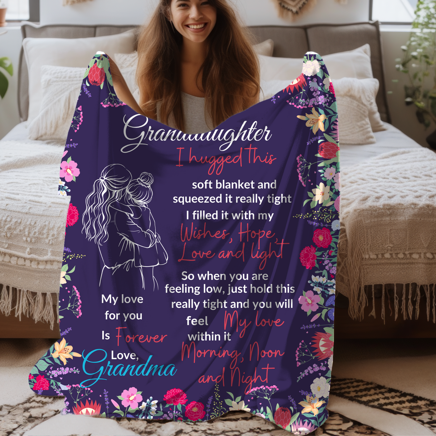 To My Granddaughter Love Grandma Blanket