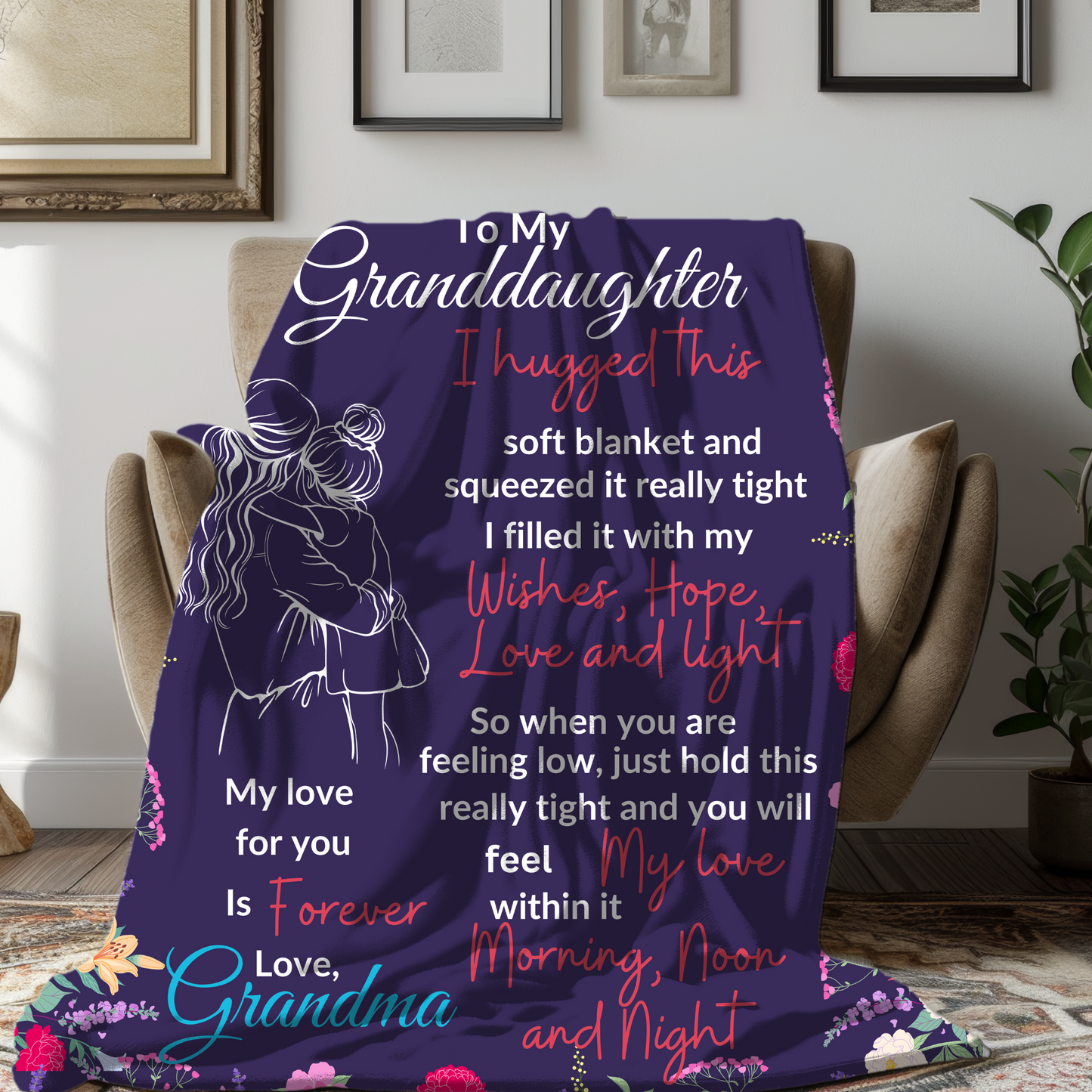 To My Granddaughter Love Grandma Blanket