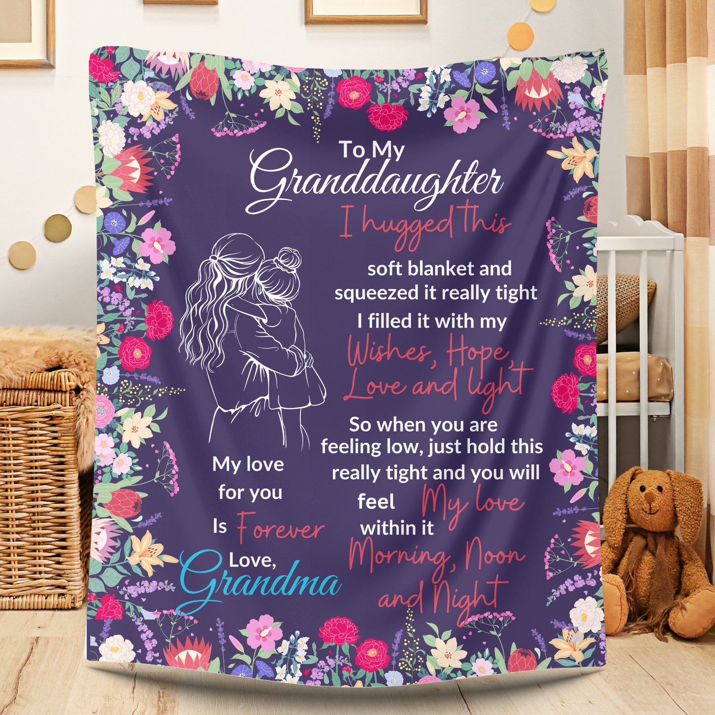 To My Granddaughter Love Grandma Blanket