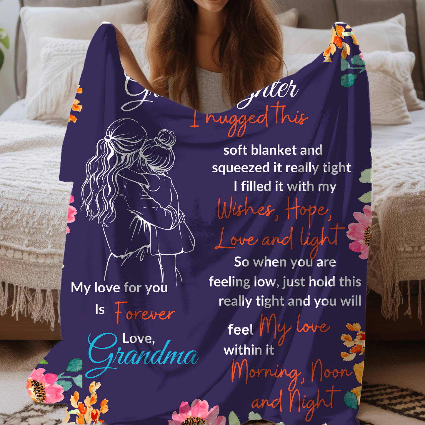 To My Granddaughter Love Grandma Blanket