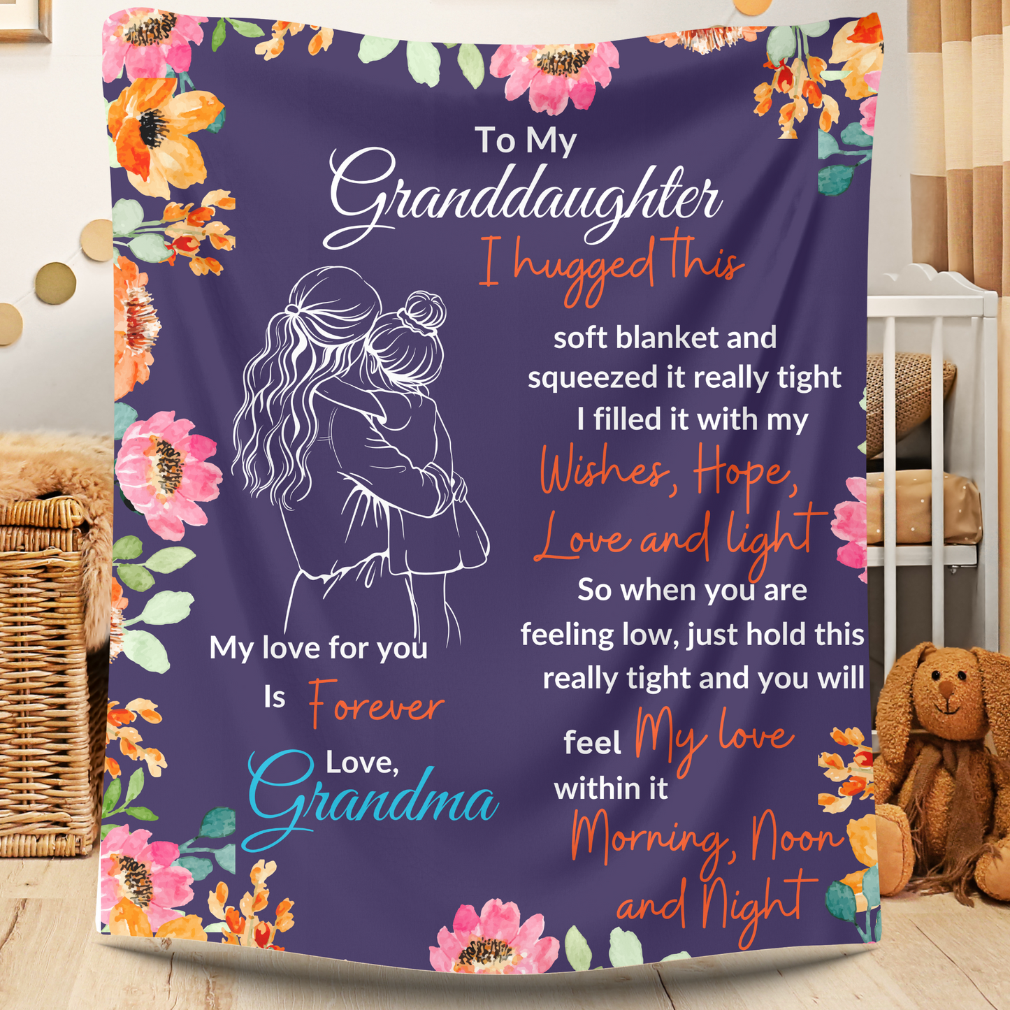 To My Granddaughter Love Grandma Blanket