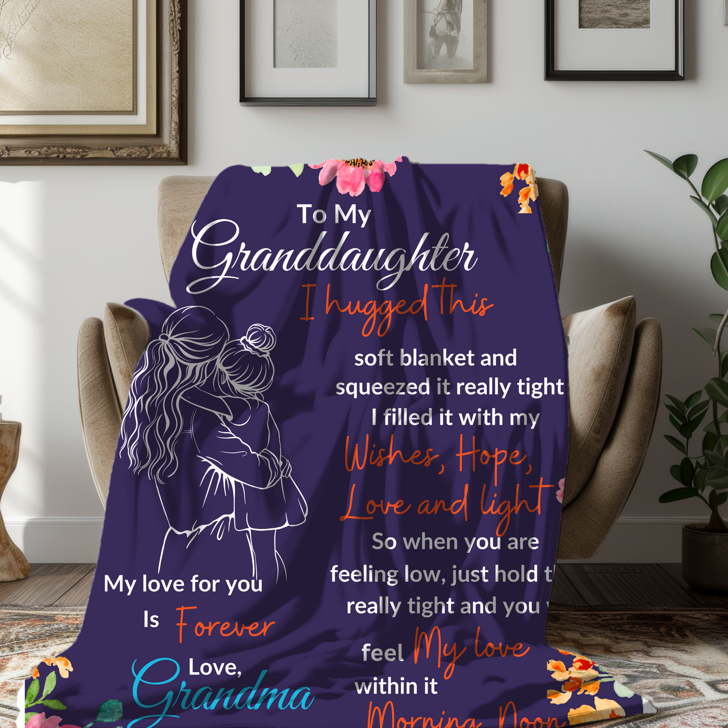 To My Granddaughter Love Grandma Blanket