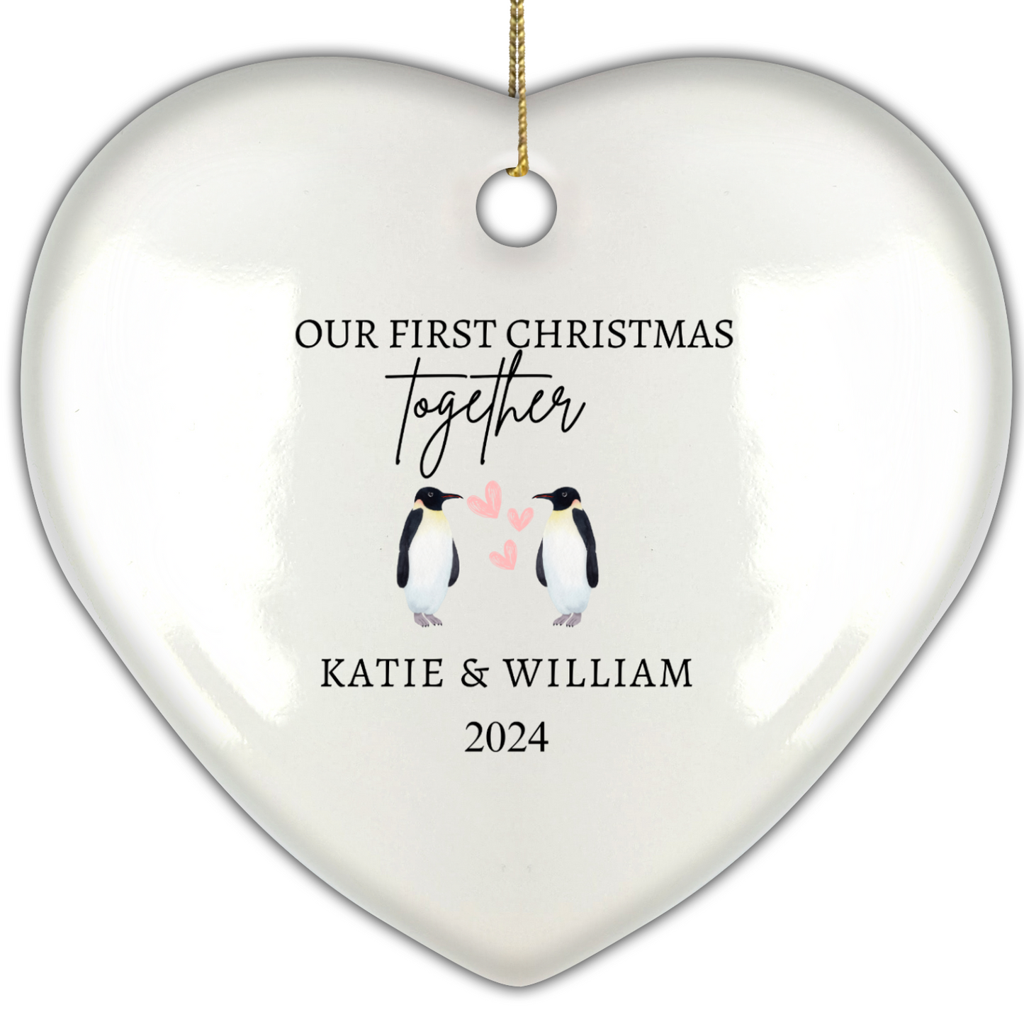 Our First Christmas Together Heart Hanging Ornament With Gift Box