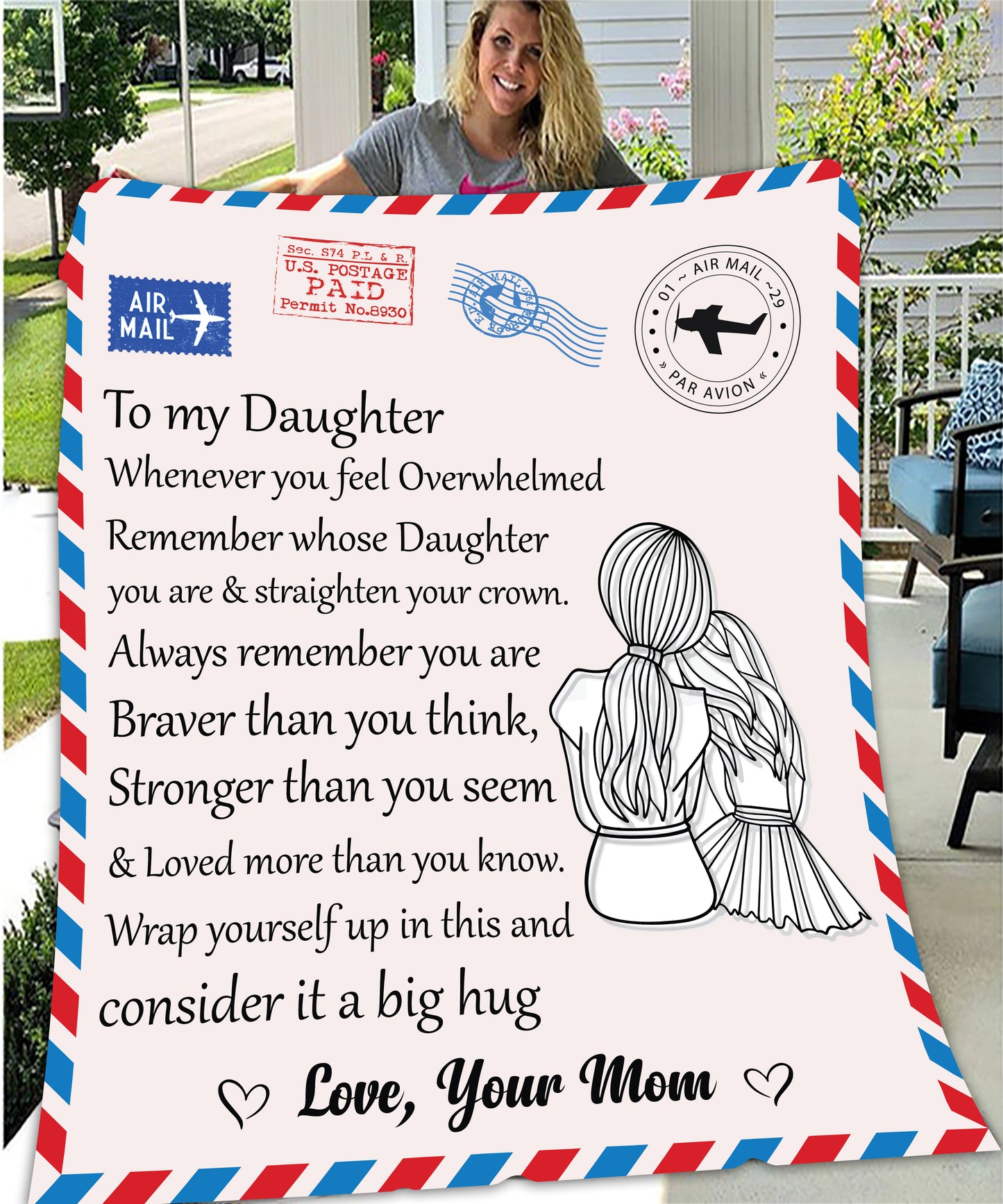 To My Daughter Airmail Blanket