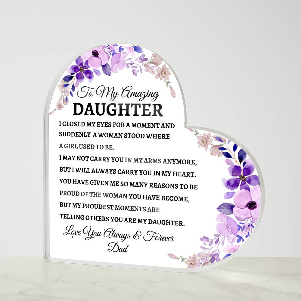 To My Amazing Daughter, Love Dad