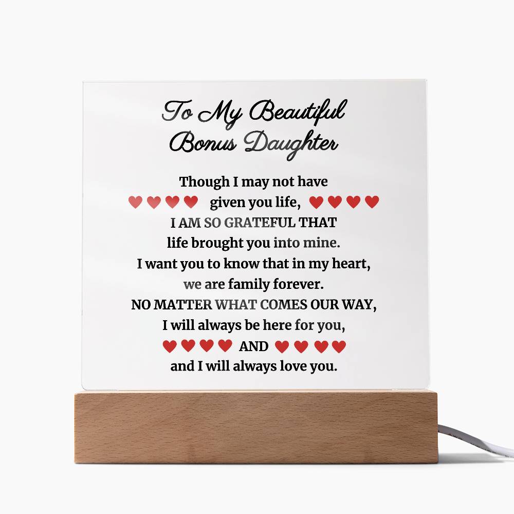 To My Beautiful Bonus Daughter