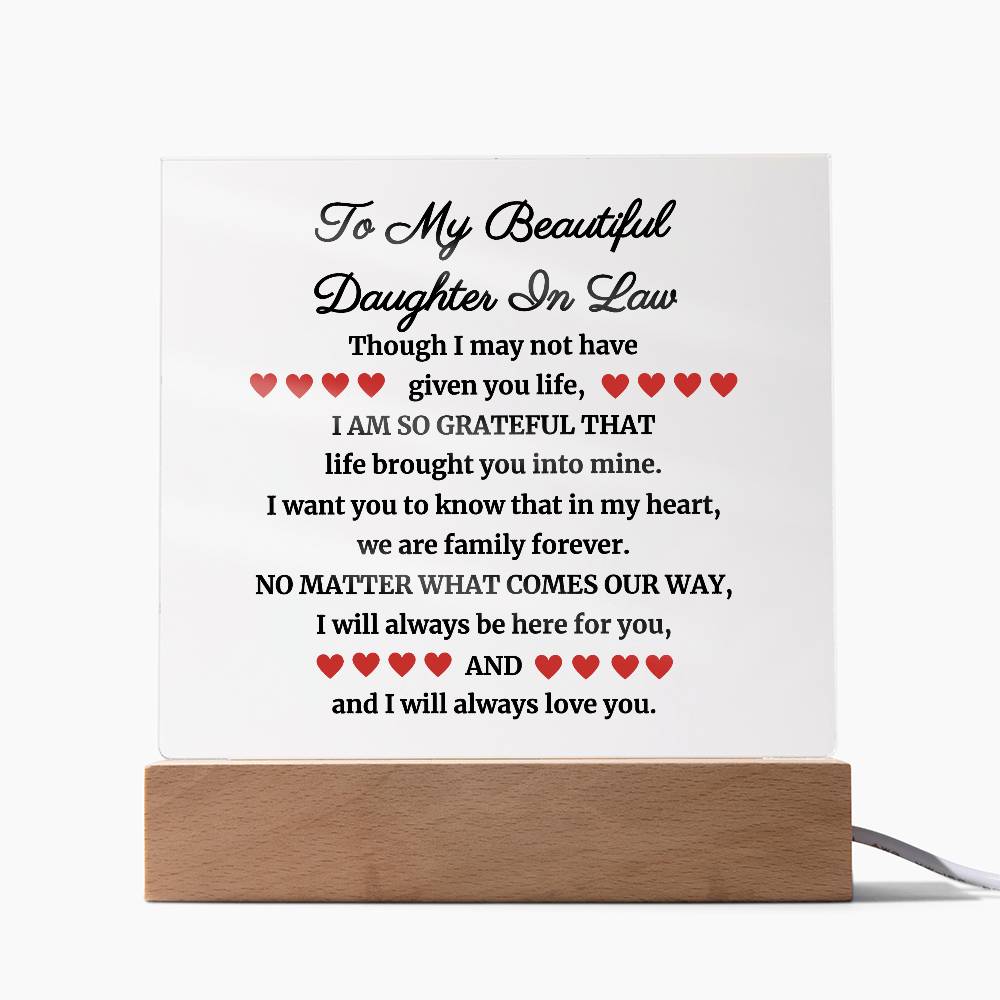 To My Beautiful Daughter In Law