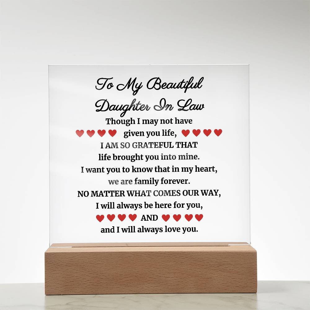 To My Beautiful Daughter In Law