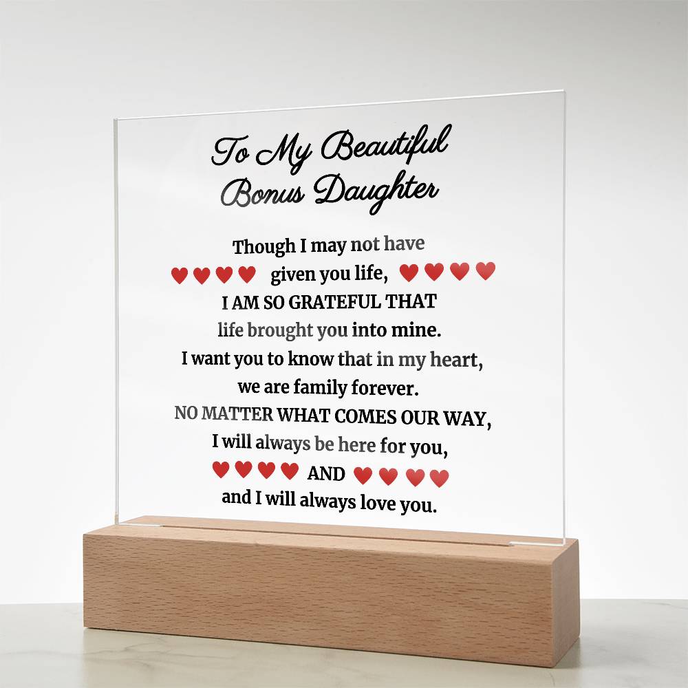 To My Beautiful Bonus Daughter