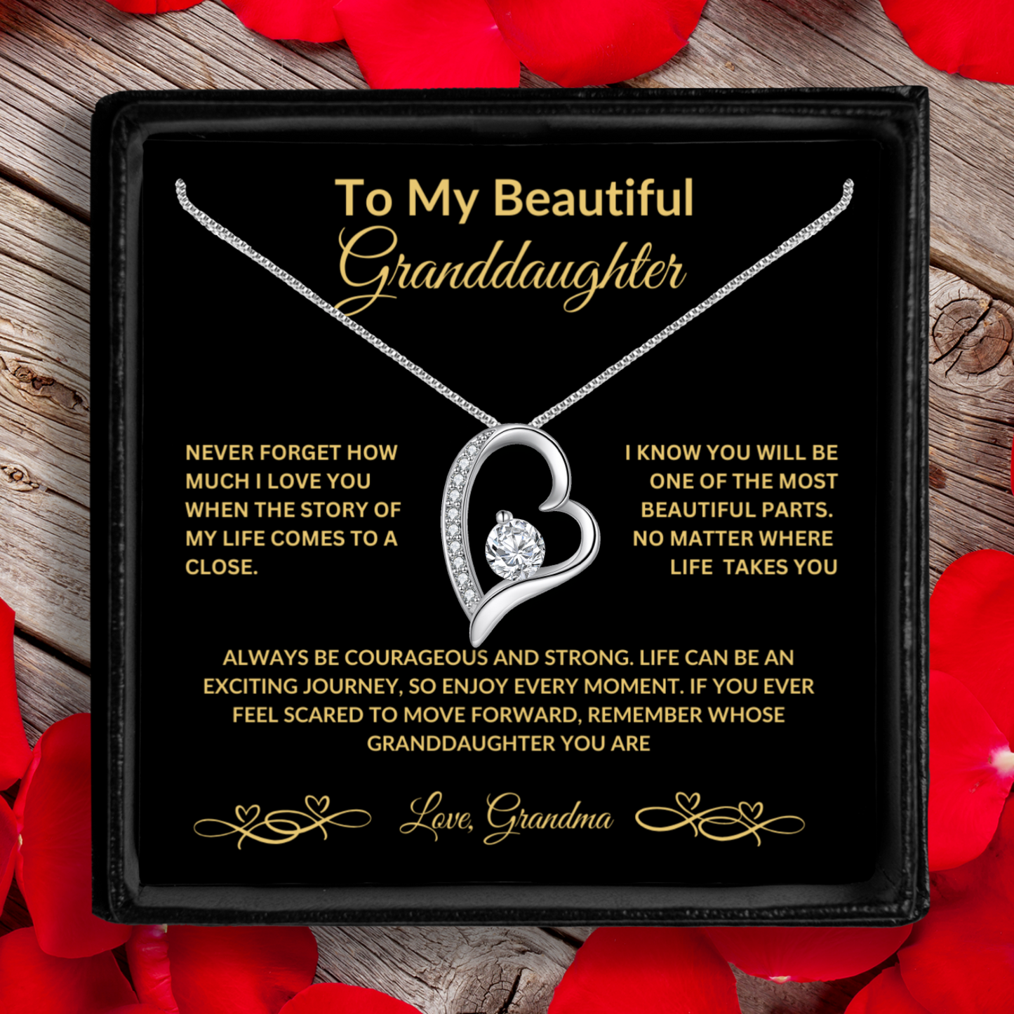 To My Beautiful Granddaughter....Love Grandma Necklace