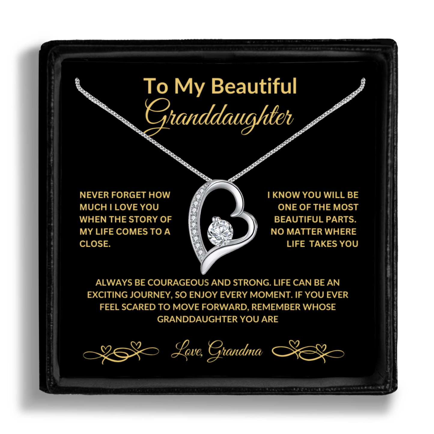 To My Beautiful Granddaughter....Love Grandma Necklace