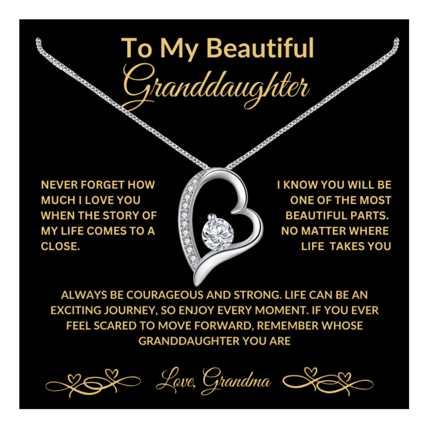 To My Beautiful Granddaughter....Love Grandma Necklace