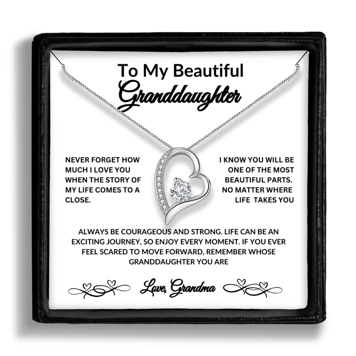 To My Beautiful Granddaughter....Love Grandma Necklace