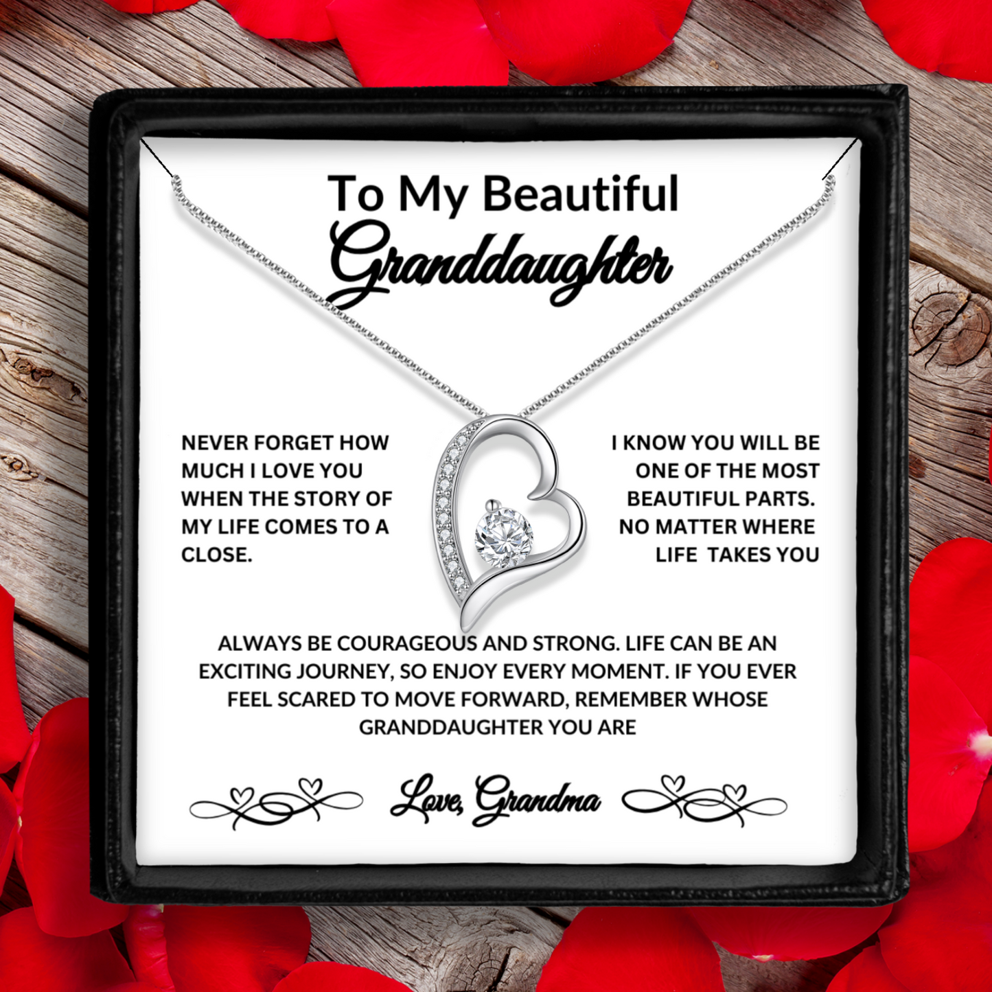 To My Beautiful Granddaughter....Love Grandma Necklace