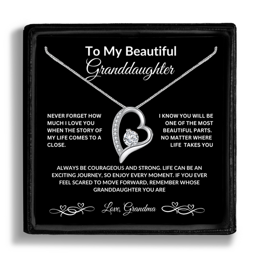 To My Beautiful Granddaughter... Love Grandma Necklace