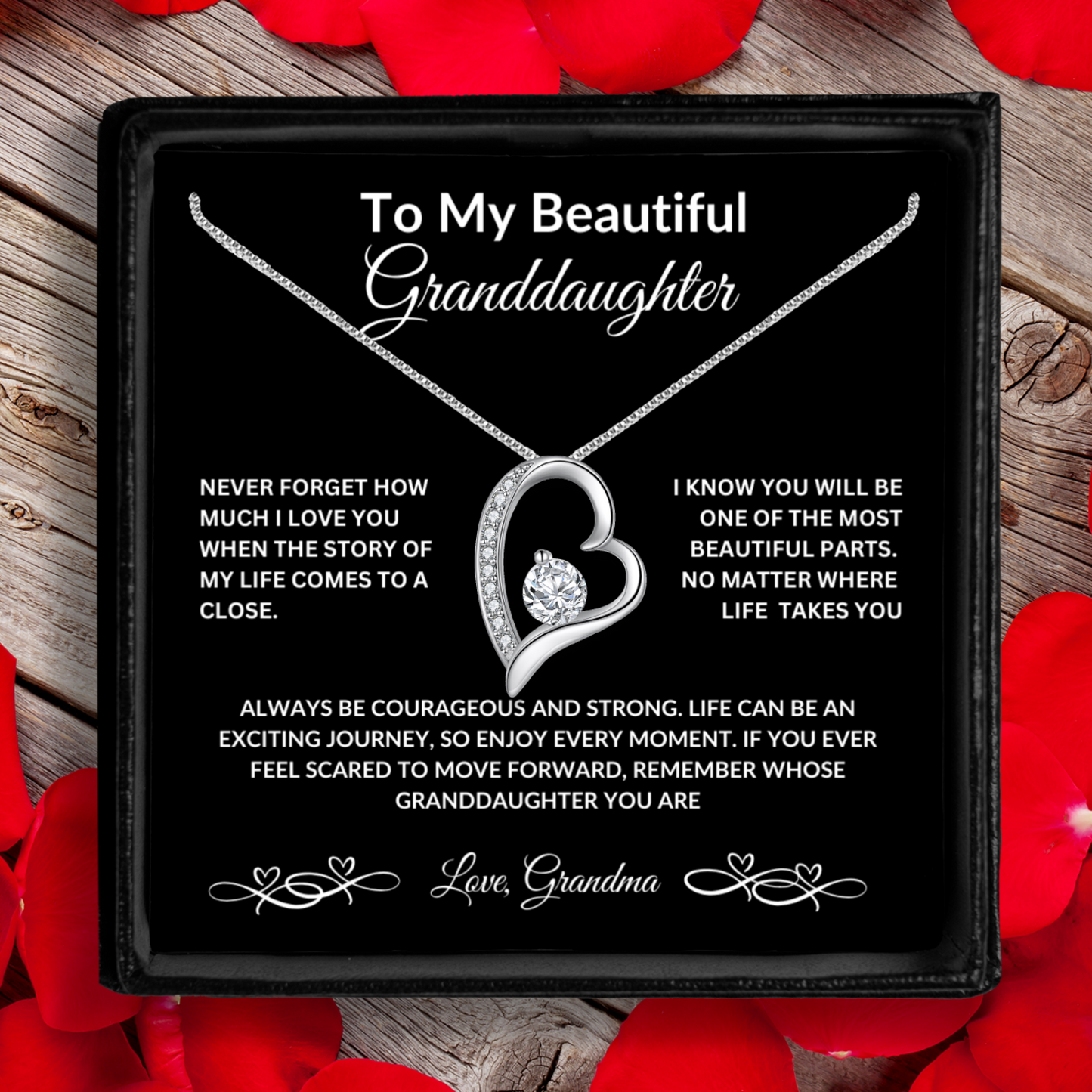 To My Beautiful Granddaughter... Love Grandma Necklace