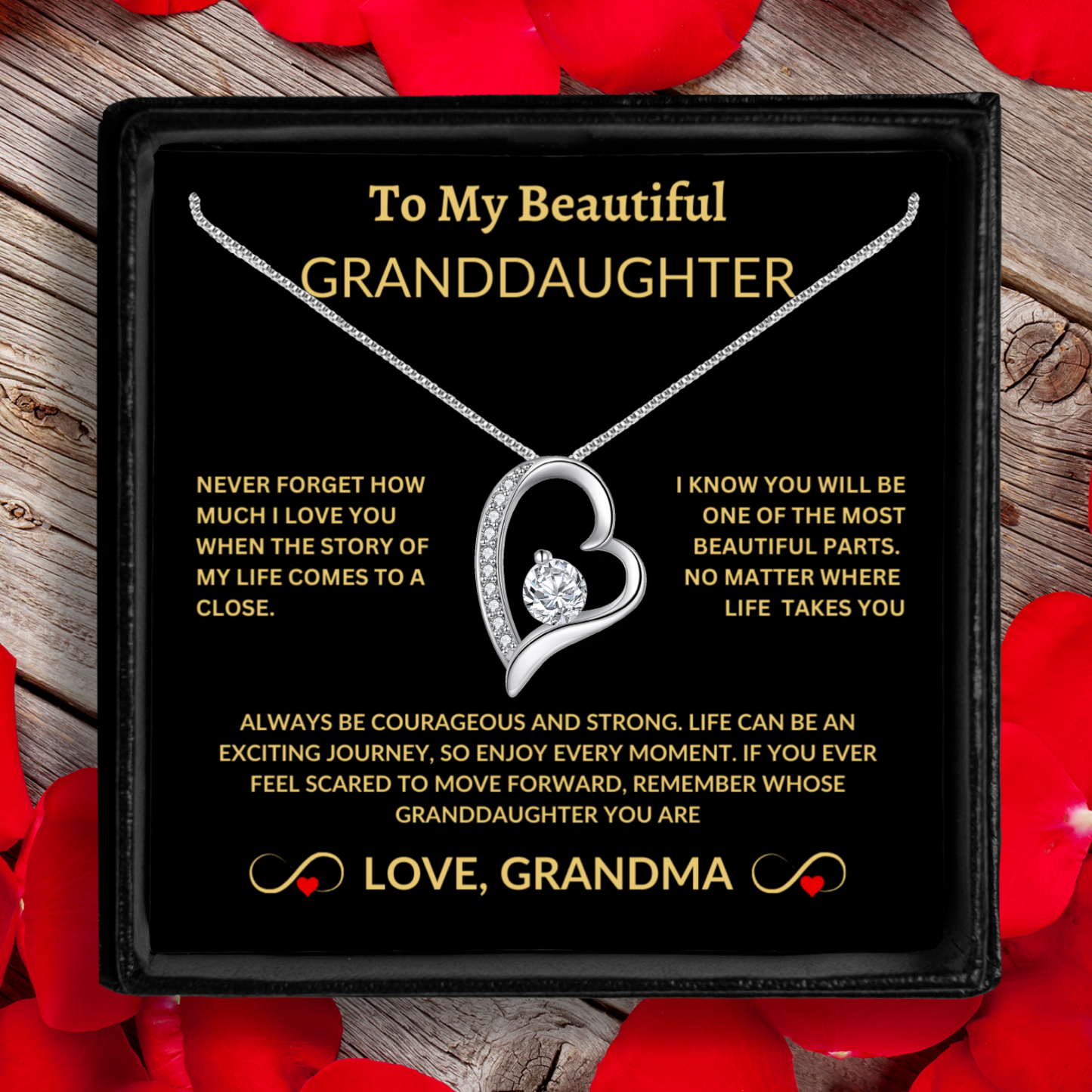 To My Beautiful Granddaughter...Love Grandma Necklace