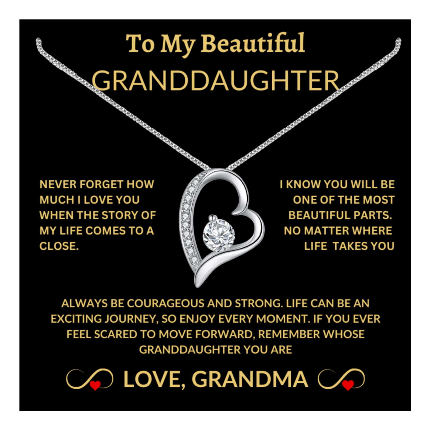 To My Beautiful Granddaughter...Love Grandma Necklace