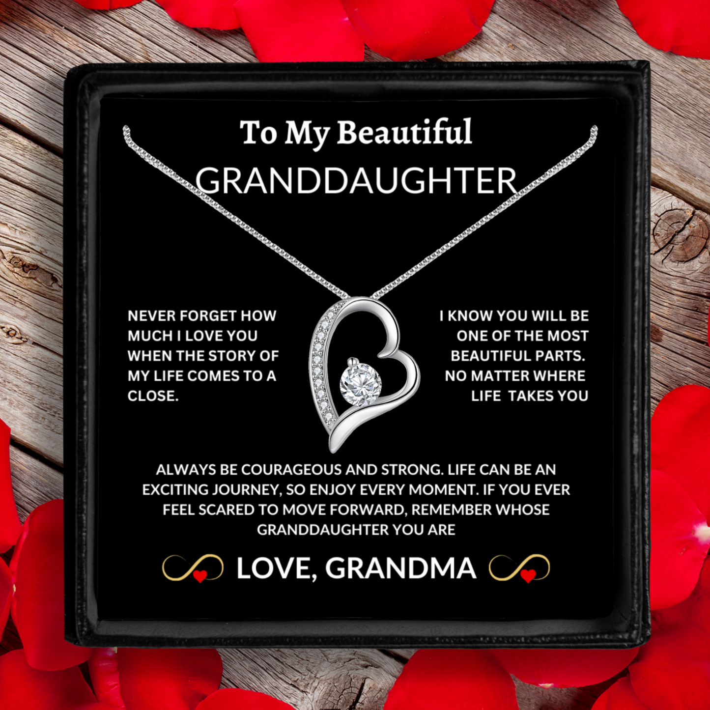 To My Granddaughter....Love Grandma Necklace