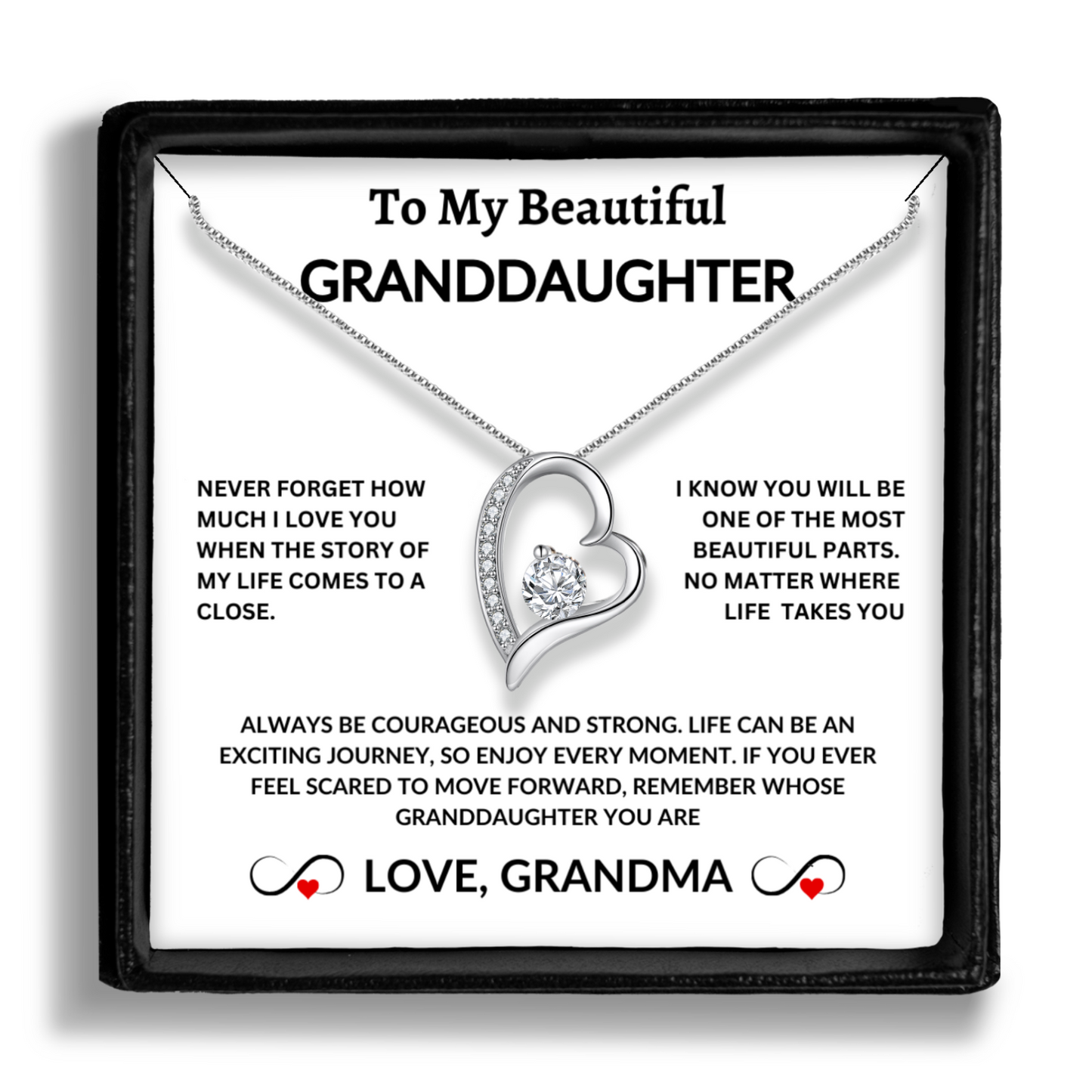 To My Beautiful Granddaughter.... Love Grandma Necklace