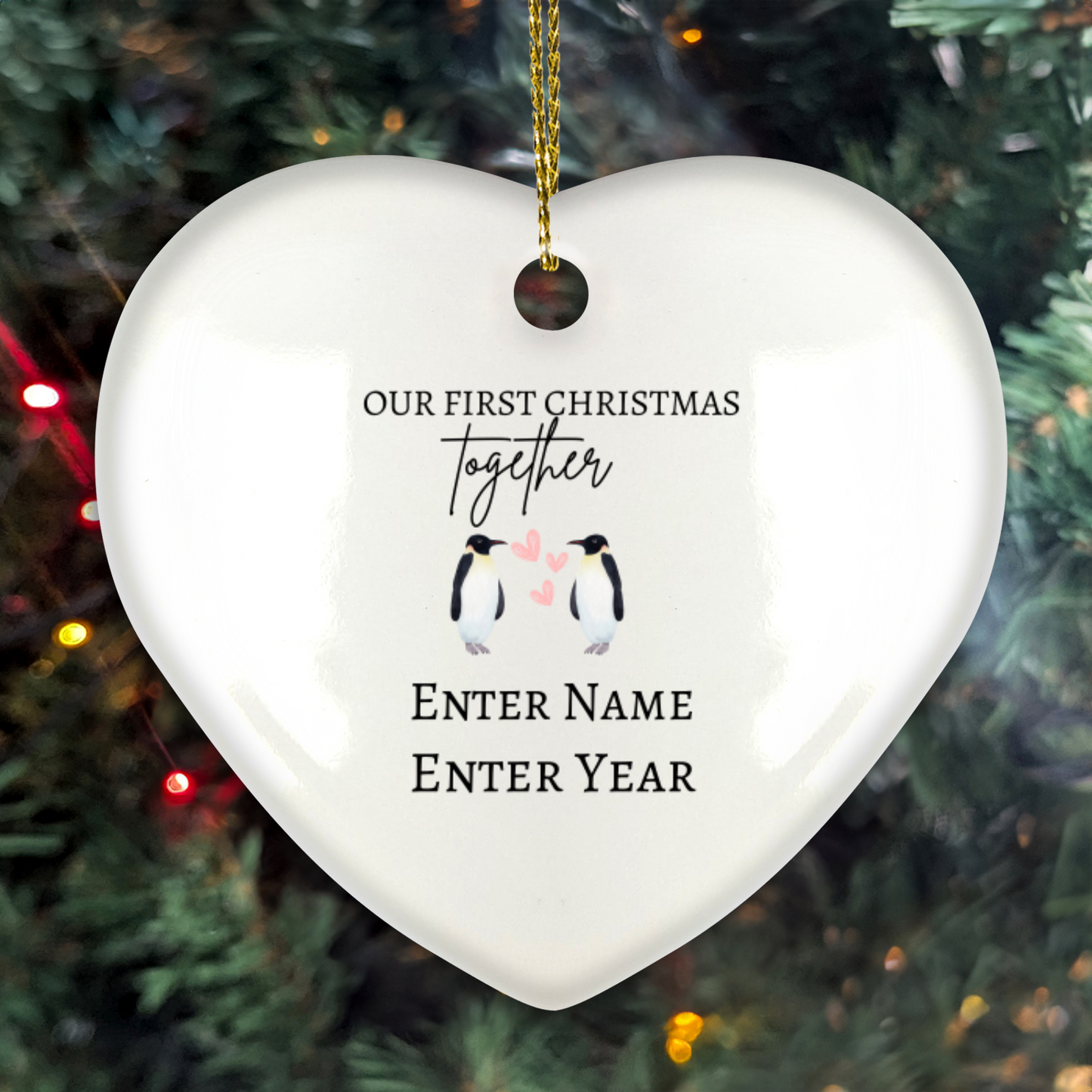 Our First Christmas Together Heart Hanging Ornament With Gift Box