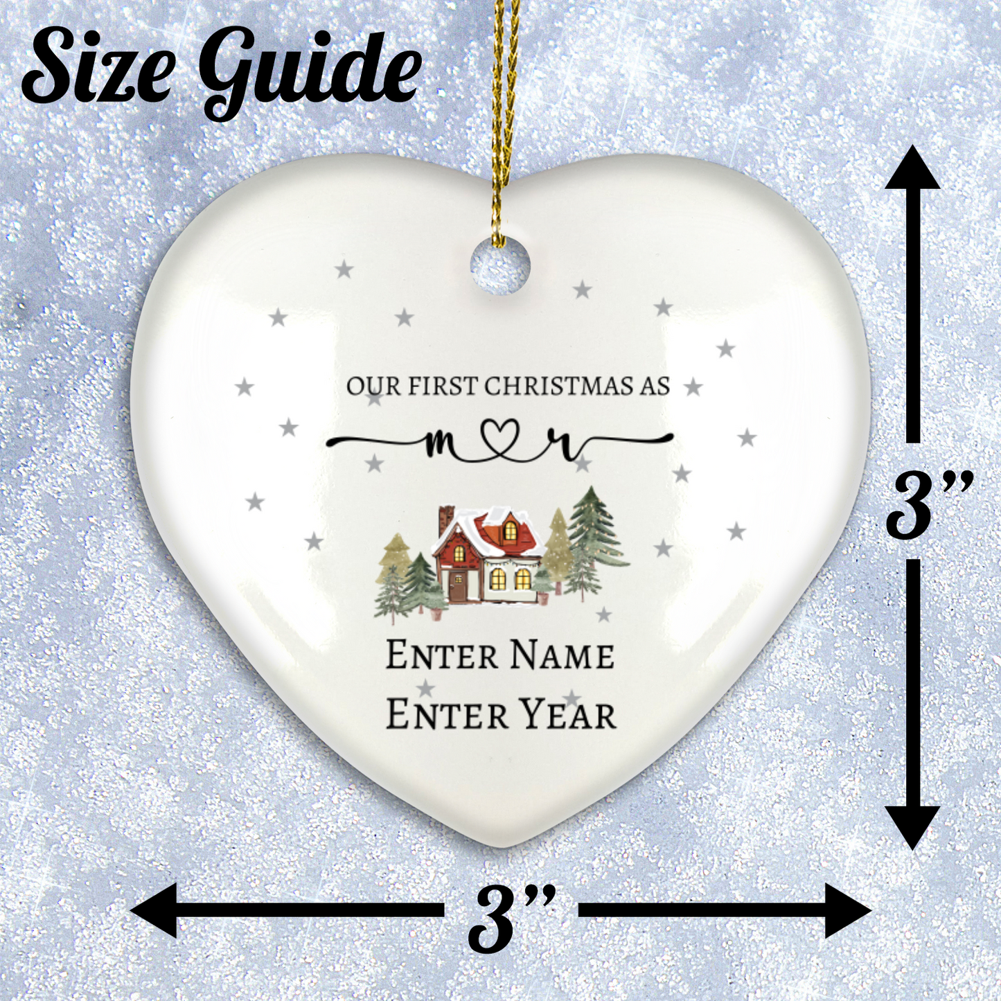 Our First Christmas As Mr. & Mrs. Heart Hanging Ornament With Gift Box