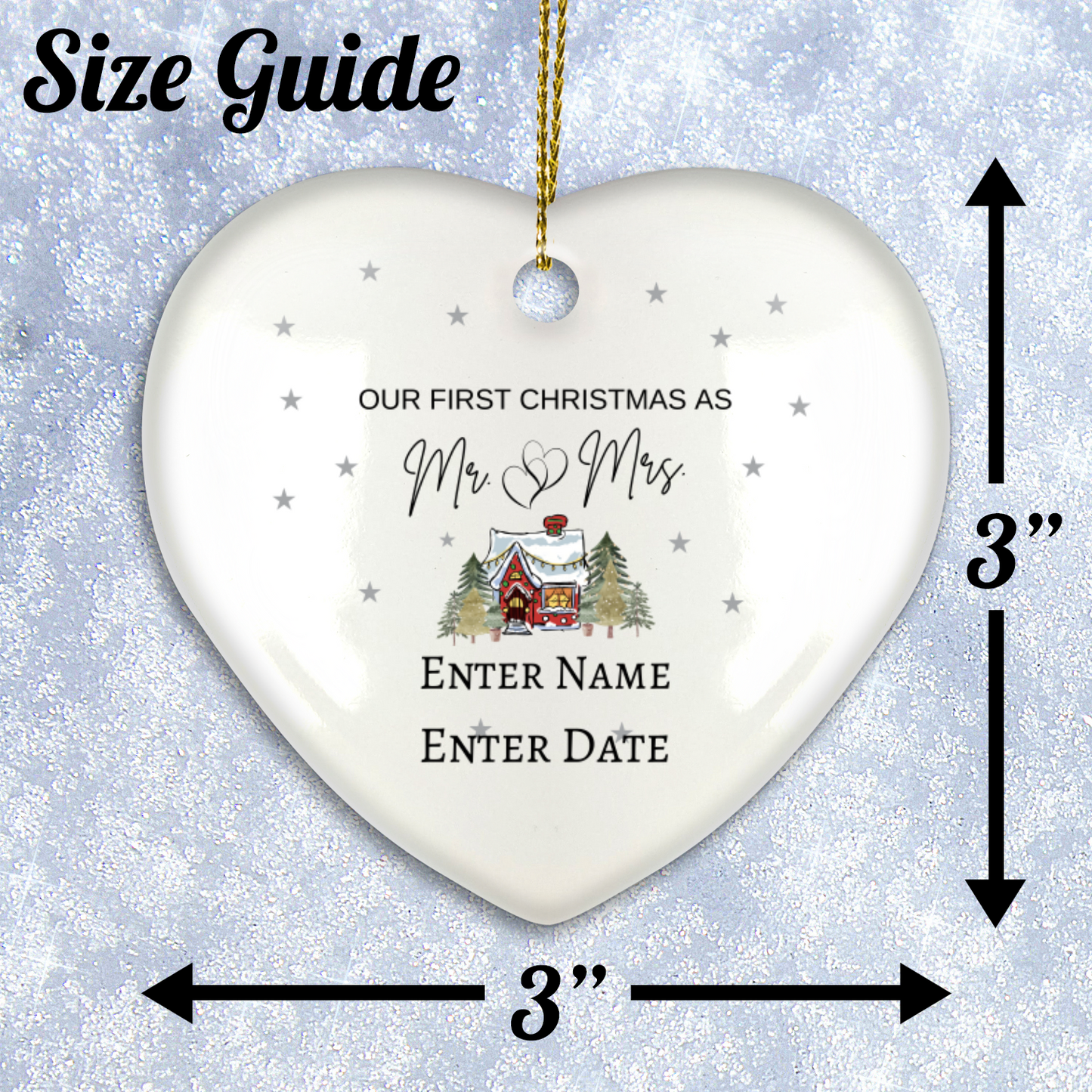 Our 1st Christmas As Mr. & Mrs. Ceramic Heart Hanging Ornament With Gift Box