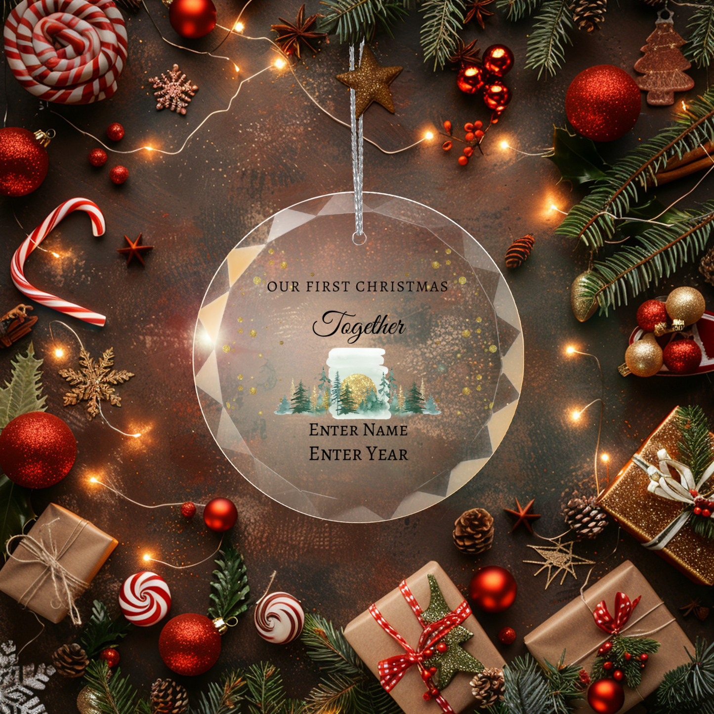 Our 1st Christmas Together Glass Premium Ornament With Gift Box