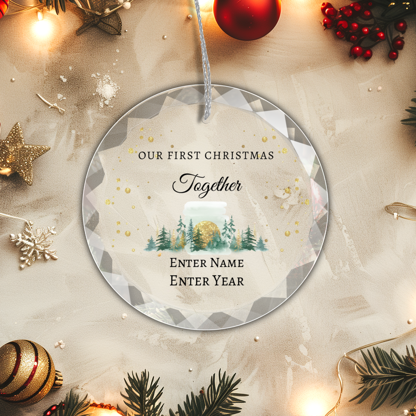 Our 1st Christmas Together Glass Premium Ornament With Gift Box