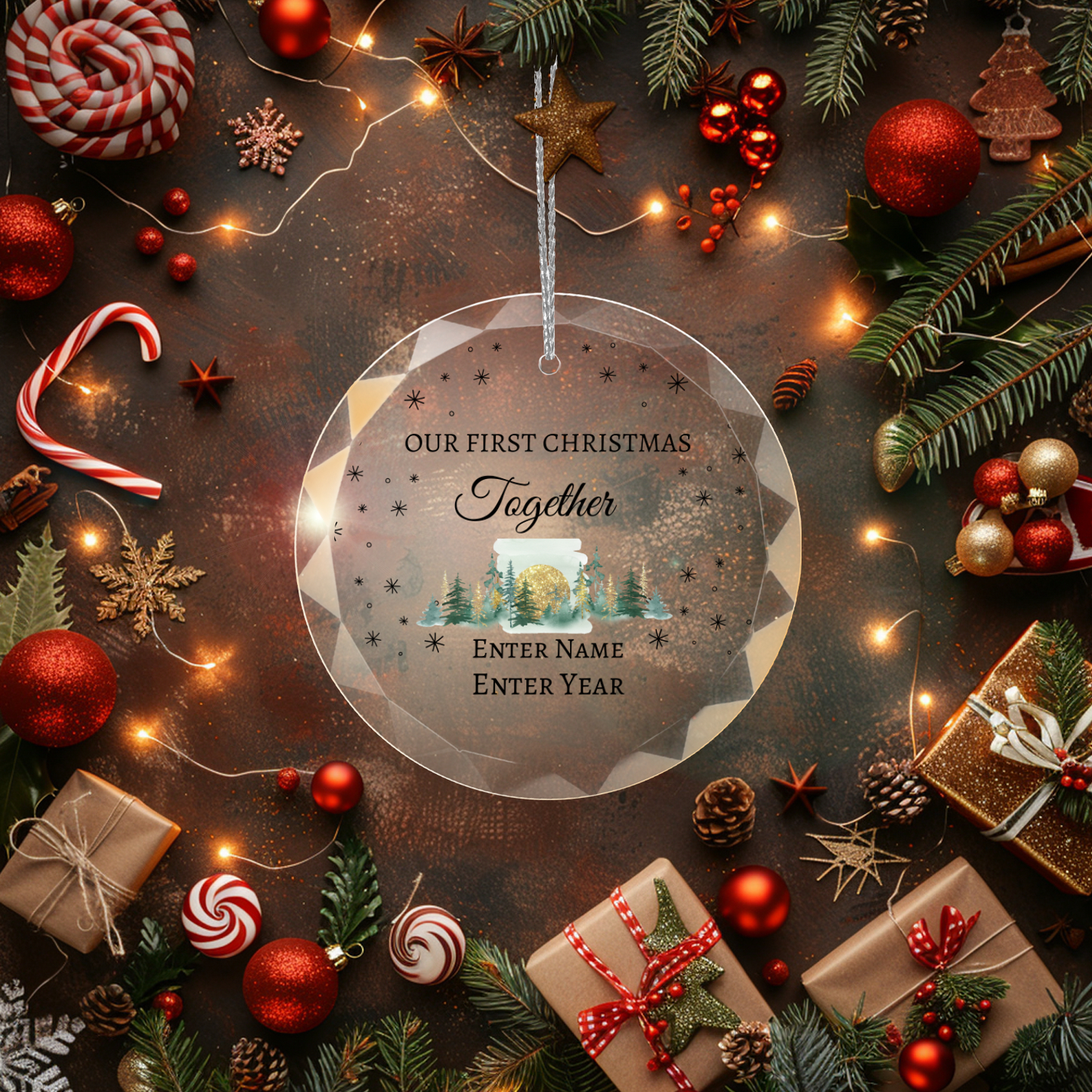 Our 1st Christmas Together Glass Premium Ornament With Gift Box