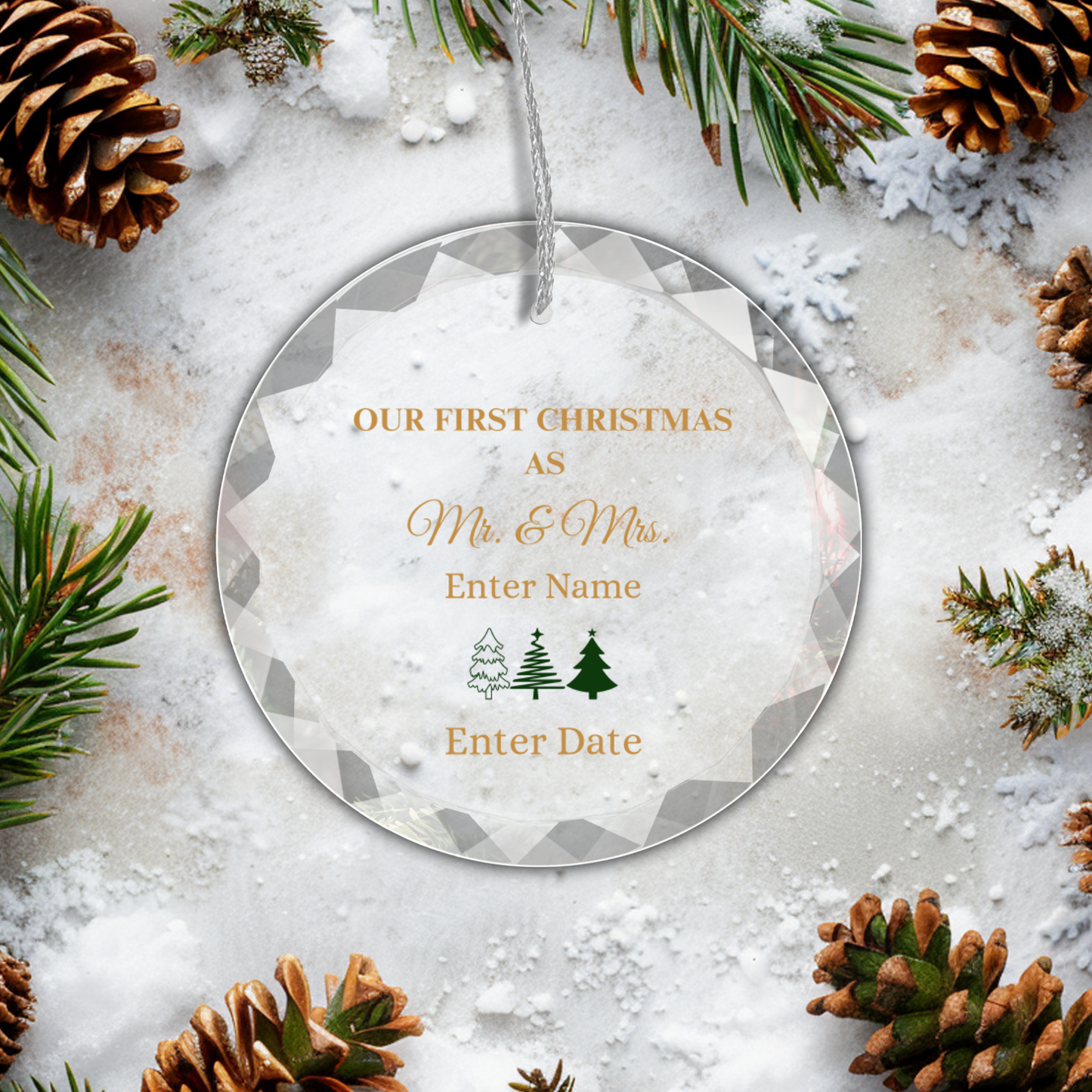 Our 1st Christmas As Mr. & Mrs. Glass Premium Ornament With Gift Box